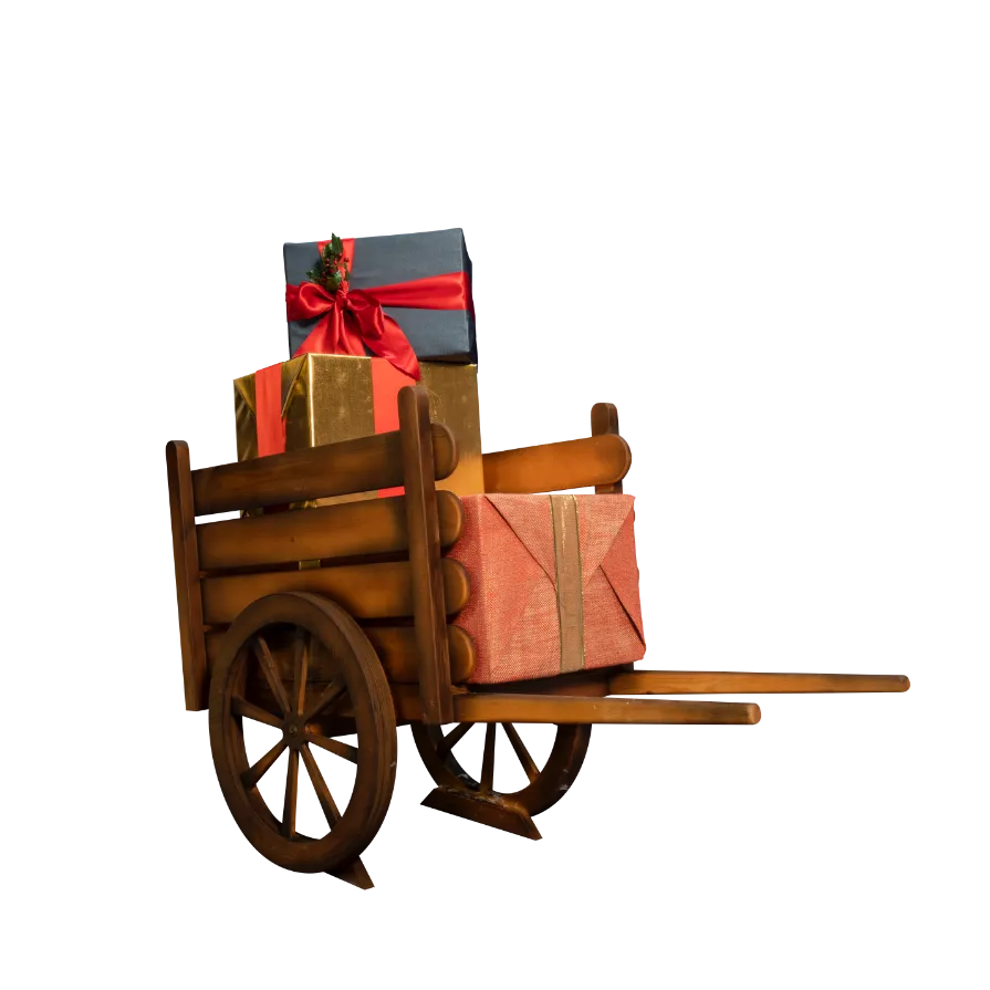 Chariot cadeaux de Noël - Automate - Sur Mesure Spectacles
