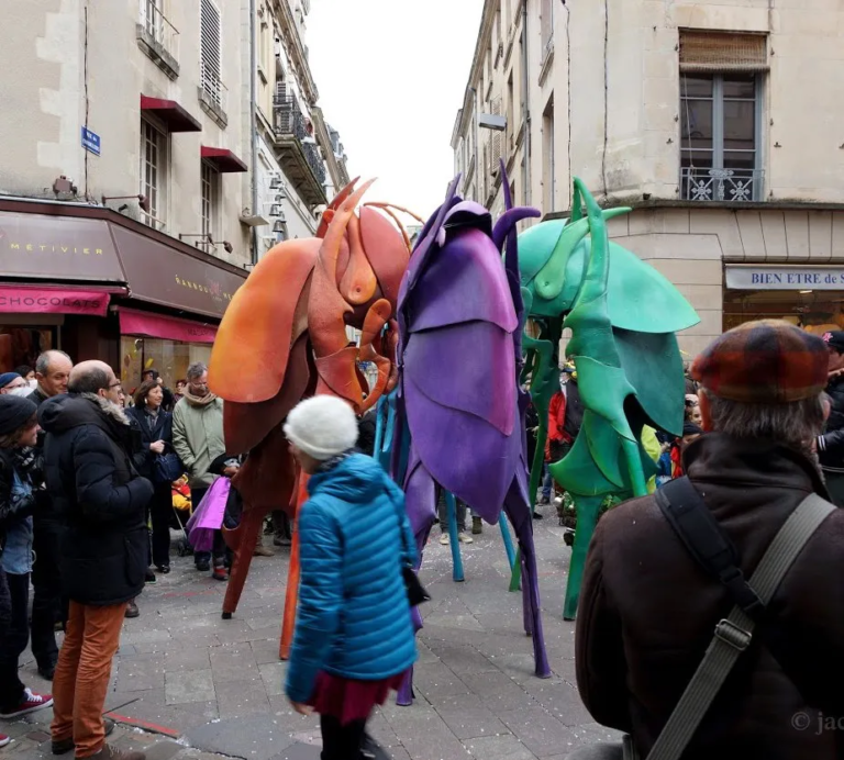 Les Chromoaptères - Echassiers en déambulation - Théâtre de rue - Sur Mesure Spectacles