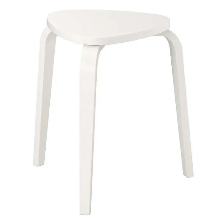 Tabouret en Bois blanc - Location mobilier & décorations - Sur Mesure Spectacles